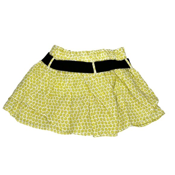 Zara Kids Girls Toddler 3-4 Yellow White Ruffle Tiered Elastic Waist Pull On - Picture 3 of 7